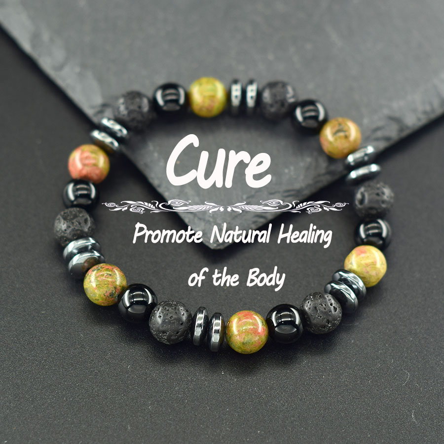 Yoga Fitness Promotion - Natural unakite jasper pedra pulseira masculino