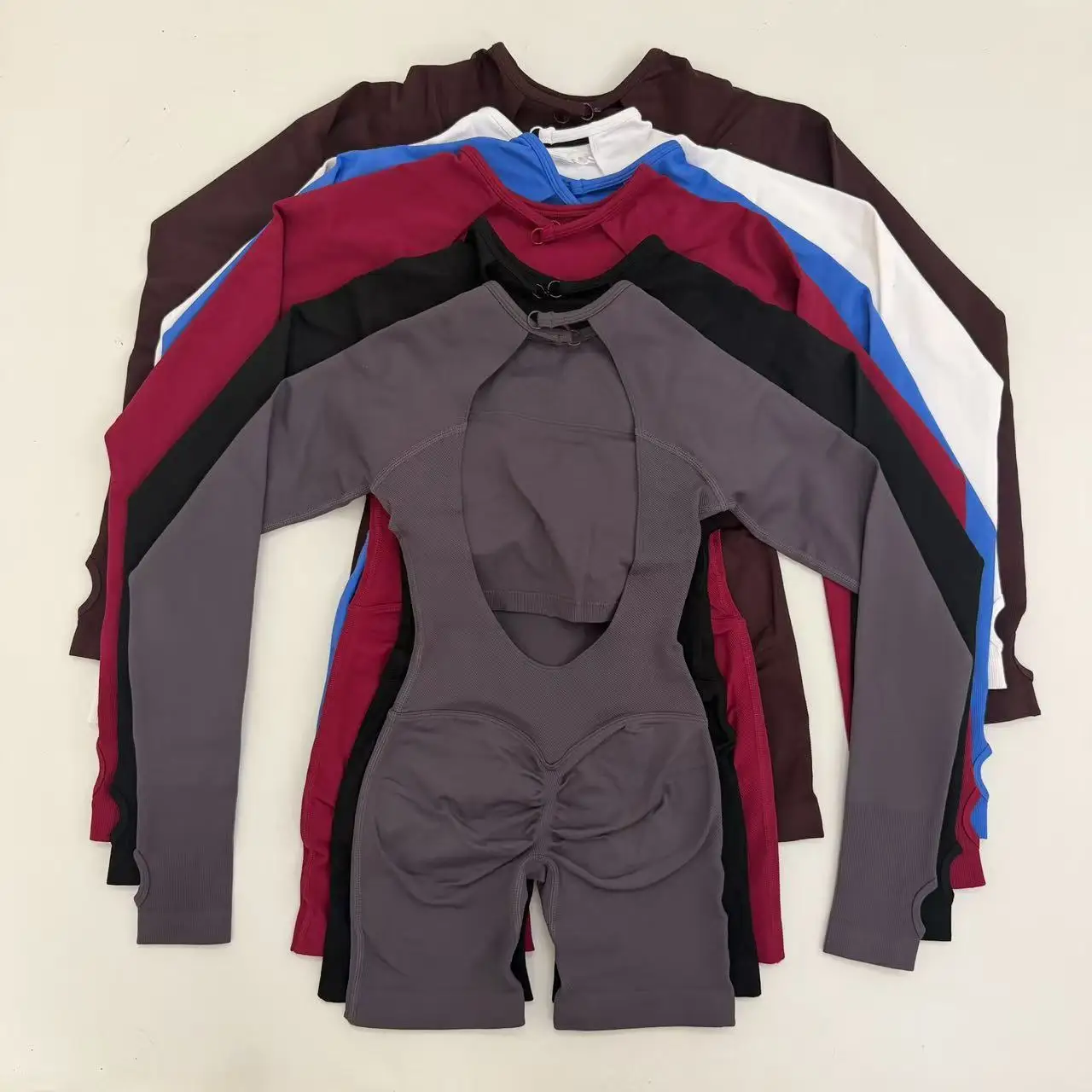 Yoga Fitness Jumpsuit - Macacão de Yoga de Manga Longa