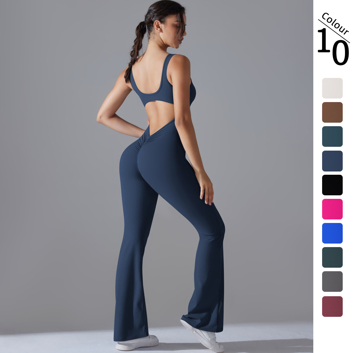 Yoga Fitness Stretching - Sexy voltar v macacão conjunto de