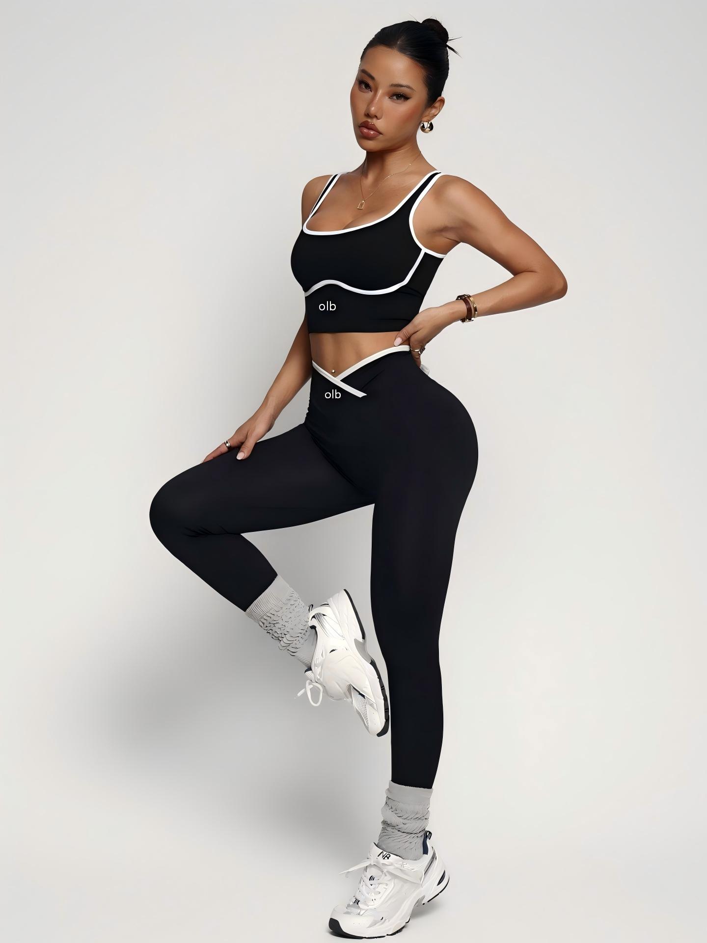Yoga Fitness Set - Conjunto de roupa fitness de 2