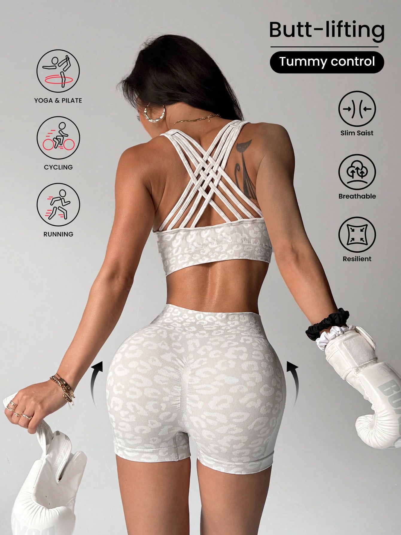 Yoga Fitness Set - Conjunto de ioga com estampa de