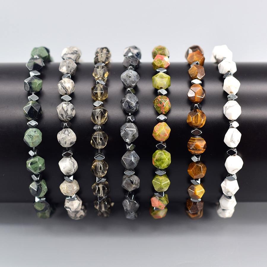 Yoga Fitness Promotion - Pulseira de Pedra Irregular Natural Unakite