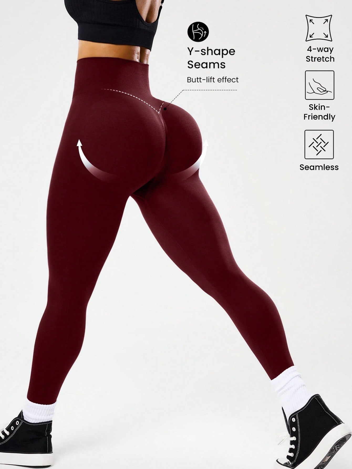 Leggings de ioga sem costura d - Yoga Fitness Stretching avaliação e preço